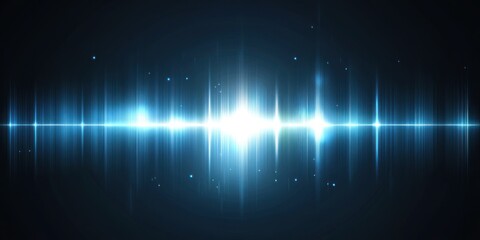 Abstract Blue Lightwave Energy Spectrum Display