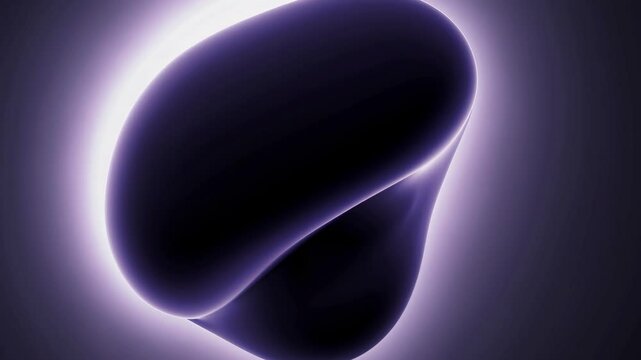 Abstract video art featuring a close-up of a glowing, amorphous shape. Captured from a low angle, emphasizing its smooth, fluid contours.