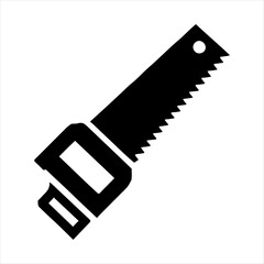  saw icon  blade vector design, silhouette white background