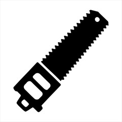  saw icon  blade vector design, silhouette white background
