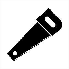  saw icon  blade vector design, silhouette white background