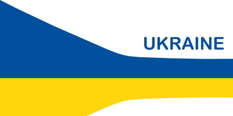 Ukraine flag on a white background. Vector illustration.