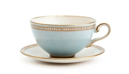 Elegant Blue Teacup And Saucer Set