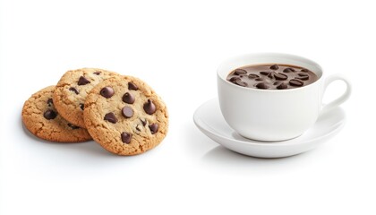 Delicious Chocolate Chip Cookies and Coffee Together