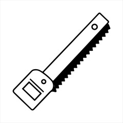  saw icon  blade vector design, silhouette white background