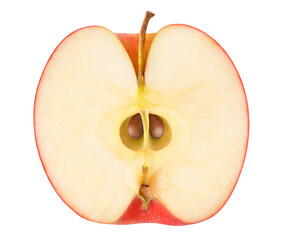 Red apple cross section cutout
