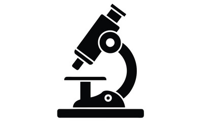 microscope silhouette,  medical and research icon, microscope black silhouette vector illustration isolated on a transparent background 