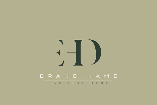 EHD abstract letter logo design. This logo is designed by three abstract letters.