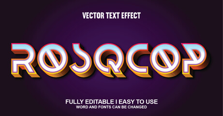 Editable 3D style text effects