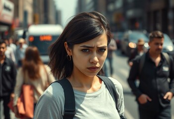 Urbanite portrait in a busy city