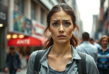 Candid portrait of an overwhelmed urbanite