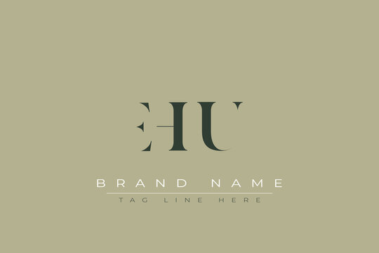 EHU abstract letter logo design. This logo is designed by three abstract letters.