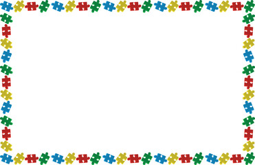 Simbulo autism puzzle frame circular illustration clipart
