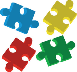 Simbulo autism puzzle, frame, 3d illustration, clipart, for backgrounds and textures