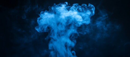 Abstract Blue Smoke on Black