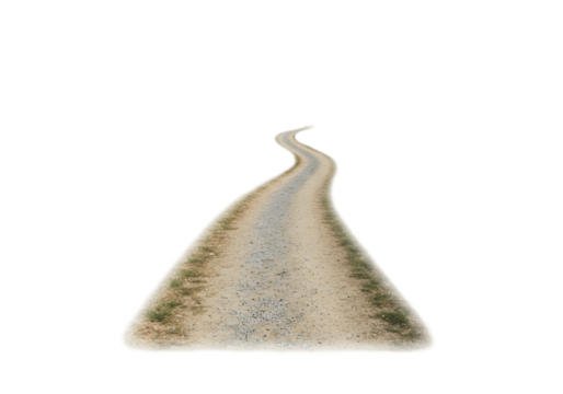 Walkway in the hill isolated on transparent background, dirt road isolated png, path made of dirt and stones png isolated