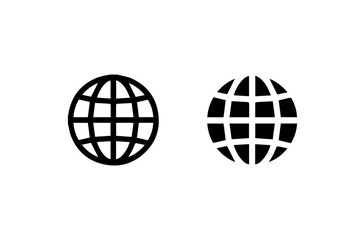 Globe internet icons in black and white Vector