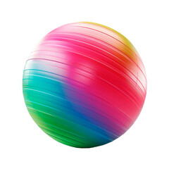 Obraz premium Colorful fitness ball isolated on transparent background. PNG element.