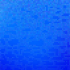 Vector Blue Tech Finance Fintech Background. Abstract Pixel Pattern. Digital Business Technology or Science Research Presentation Backdrop.