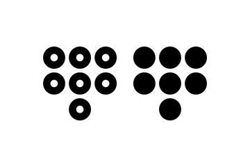 Black and white Braille dots icon Vector