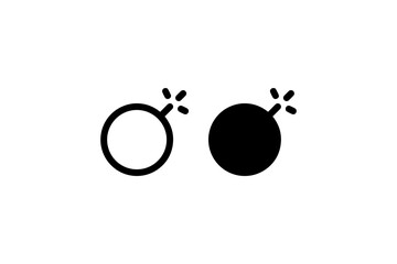 Black and white bomb explosion icons Vector