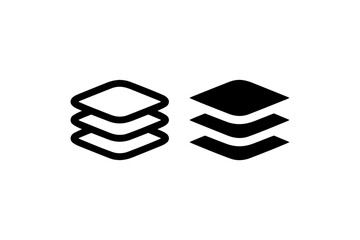 Fototapeta premium Stacked layers icon in outline and solid Vector