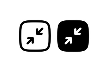 Minimize arrows icon in outline and solid Vector