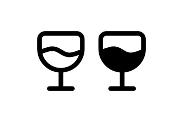 Wine glass icon in outline and solid Vector