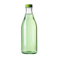 Isolated Green Glass Bottle