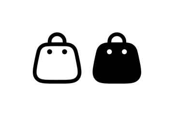 Handbag icon in outline and solid styles Vector