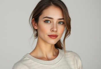 Fototapeta premium Female portrait with natural features and subtle expression