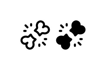 Popcorn explosion icon in outline and solid style Vector