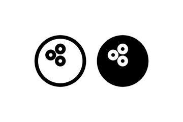 Bowling ball icon in outline and solid style Vector