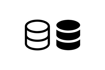 Database storage icon in black and white Vector