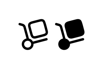Hand truck with package icon Vector