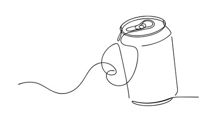 Single Line Drawing of a Soda Can Minimalist Art