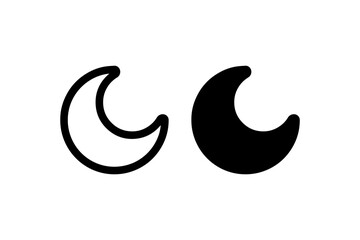 Crescent Moon Icon Symbolizing Nighttime Vector