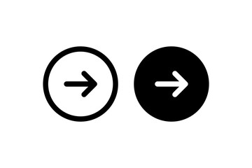 Right Arrow Icon in Circular Button Vector