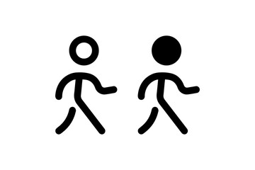 Walking Person Icon in Outline and Solid Vector