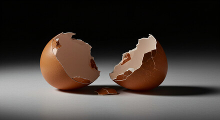 Shattered brown eggshell