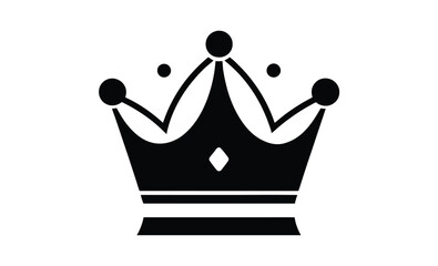 King or queen crown vector icon, royal crown vector icon, crown icon set, black and white crown illustration