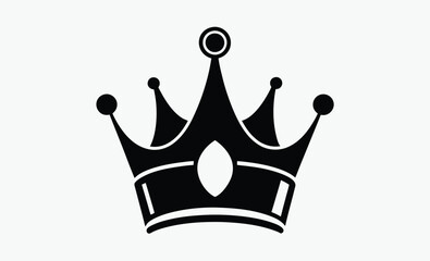 King or queen crown vector icon, royal crown vector icon, crown icon set, black and white crown illustration