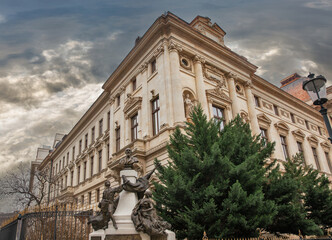 Statue of Eugeniu Carada in Bucharest downtown, Romania.