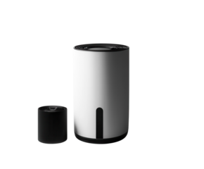 A compact 3D printer for creative design and prototyping, pure flat white background. PNG transparent.