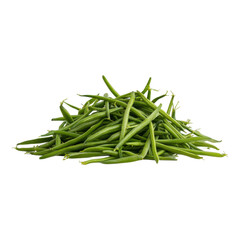 Fototapeta premium A pile of fresh green beans, showcasing their vibrant color and slender shape.