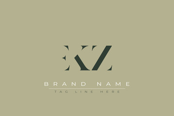 Obraz premium EKZ abstract letter logo design. This logo is designed by three abstract letters.