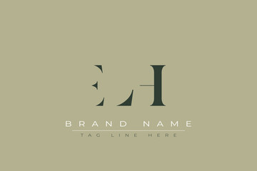 ELH abstract letter logo design. This logo is designed by three abstract letters.