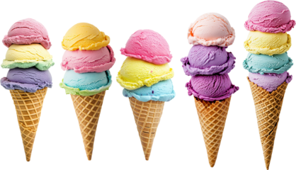 ice cream cone with rainbow colors