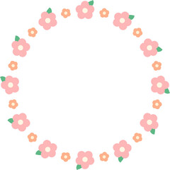 봄테두리 꽃테두리 꽃프레임 원형 테두리 프레임 일러스트