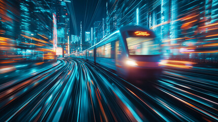 Fototapeta premium traffic in city at night